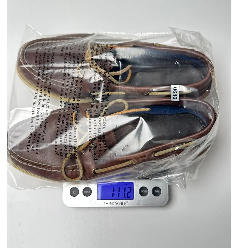 Sperry Top-Sider Mens 10M Authentic Original Brown Leather Boat Shoes 0195115